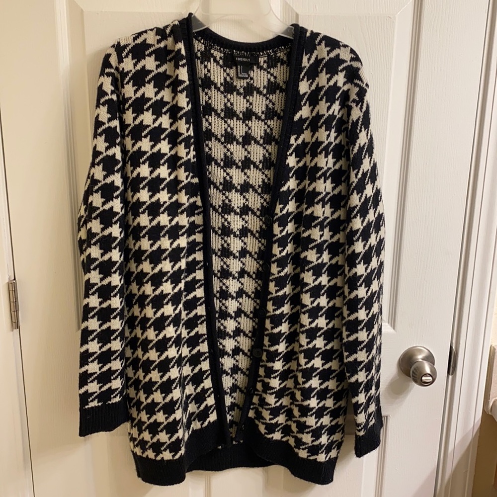 Forever 21 hounds tooth oversized sweater